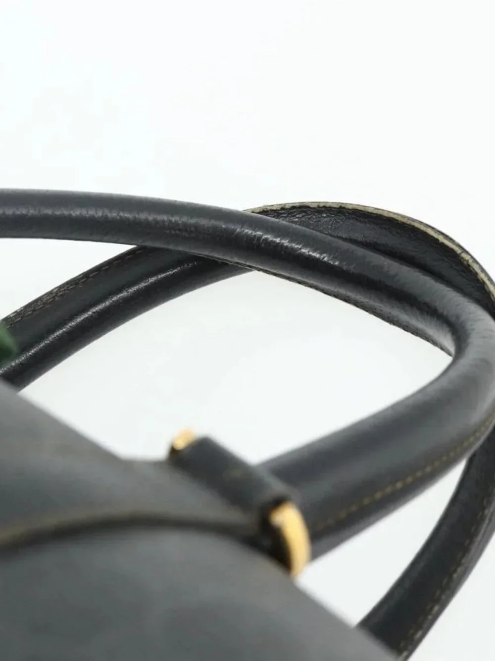 GUCCI GG Supreme Web Sherry Line Hand Bag PVC Black Gold 40 02 007 Auth